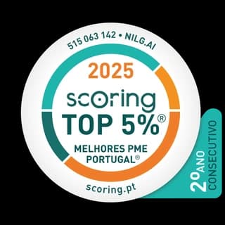 Scoring TOP 5% Best Portuguese SMEs 2025 seal